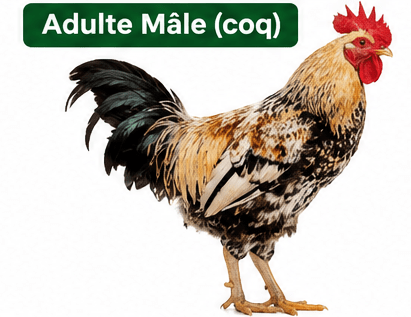 Coq Goliath Adulte Reproducteur - Race Locale Améliorée