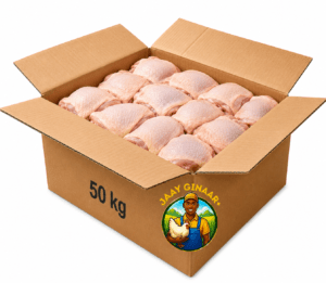 Pack de 2 Caisses de Cuisses de Poulet de Qualité – 50 kg par Caisse (100 kg au Total)